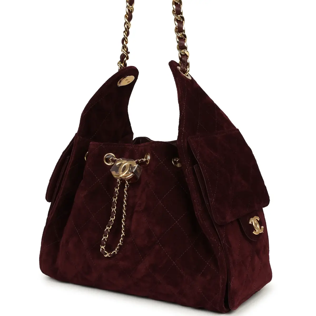 Chanel Chanel Small 25 Hobo Bag Burgundy Suede Gold Hardware | Thumbnail 5 Chanel Chanel Small 25 Hobo Bag Burgundy Suede Gold Hardware | Thumbnail 5