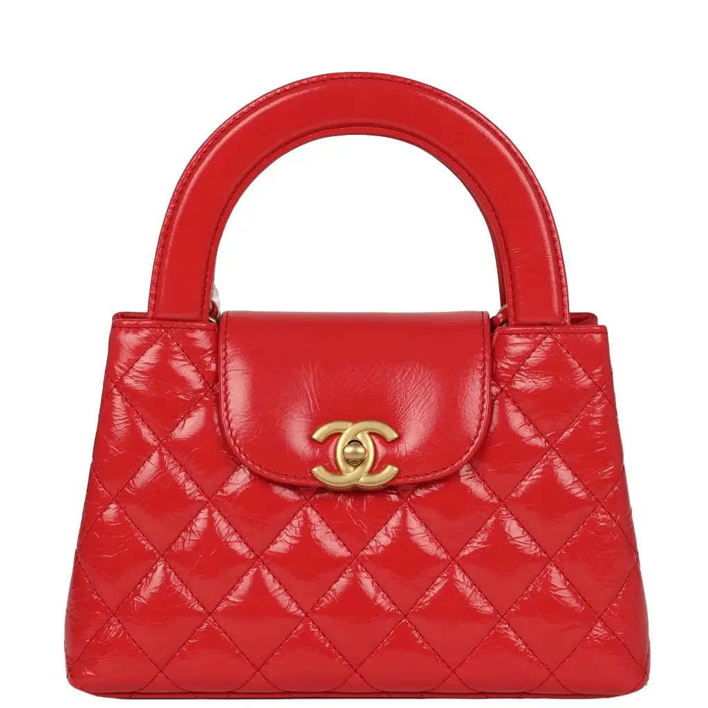 Chanel Chanel Small Kelly Shopper Dark Red Shiny Aged Calfskin Brushed Gold Hardware