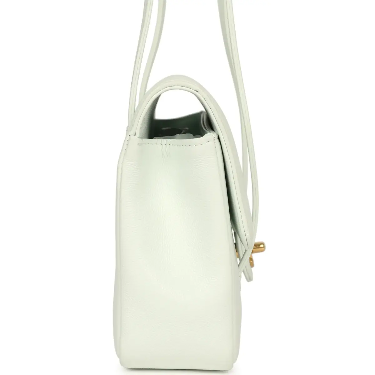 Chanel Chanel Small Preppy Coco Flap Bag Light Blue Shiny Caviar Brushed Gold Hardware | Thumbnail 3
