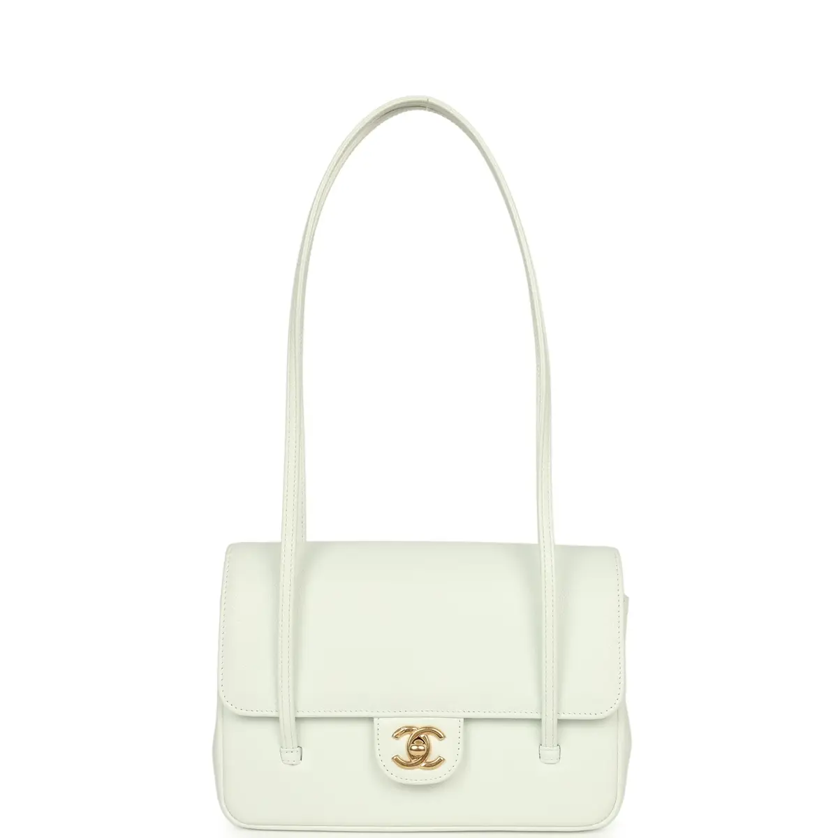 Chanel Chanel Small Preppy Coco Flap Bag Light Blue Shiny Caviar Brushed Gold Hardware | Thumbnail 7