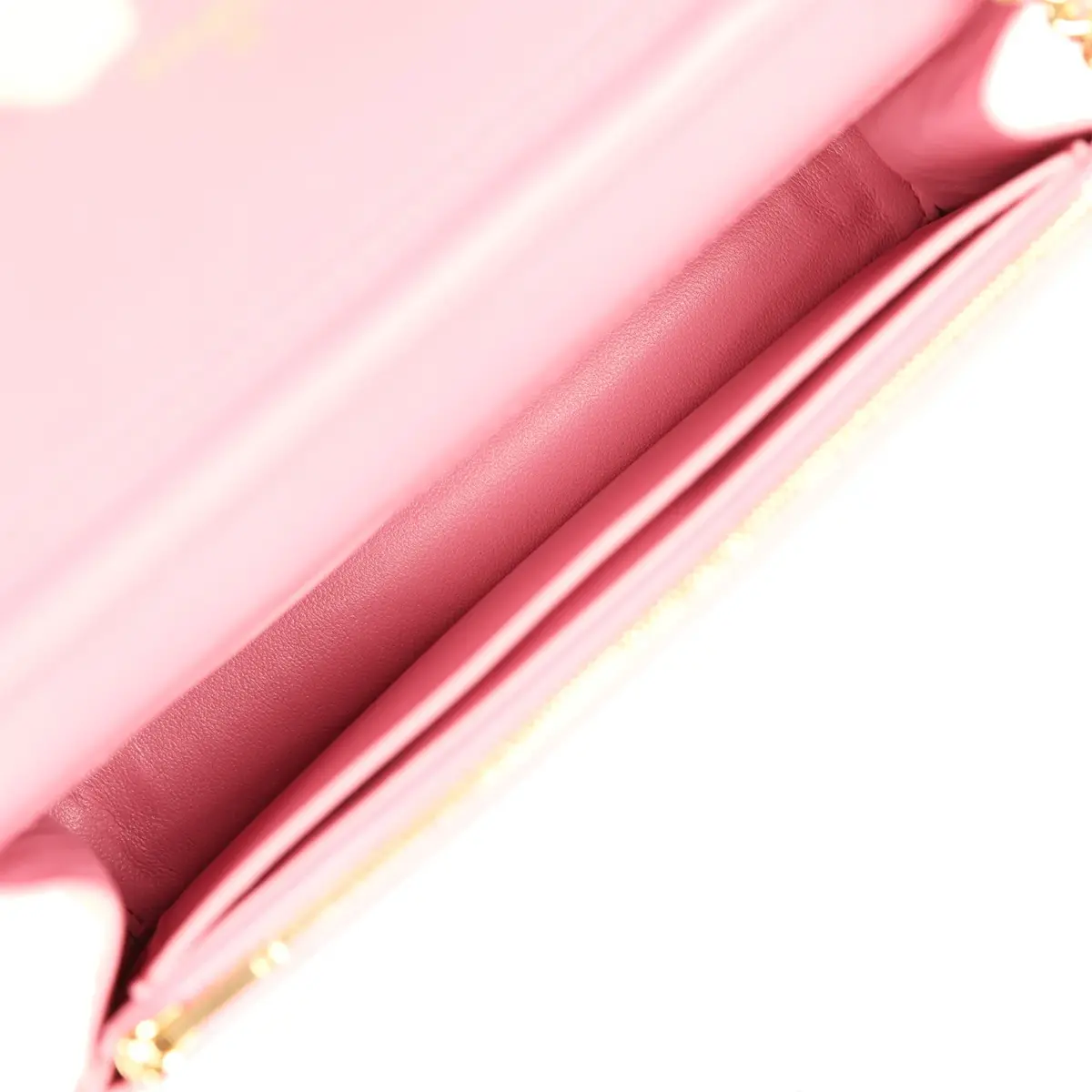 Chanel Chanel Wallet on Chain WOC Pink Iridescent Croc Embossed Calfskin Gold Hardware | Thumbnail 9