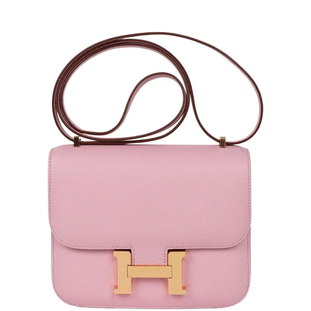 HERMÈS Hermes Constance 18 Mauve Sylvestre Epsom Rose Gold Hardware