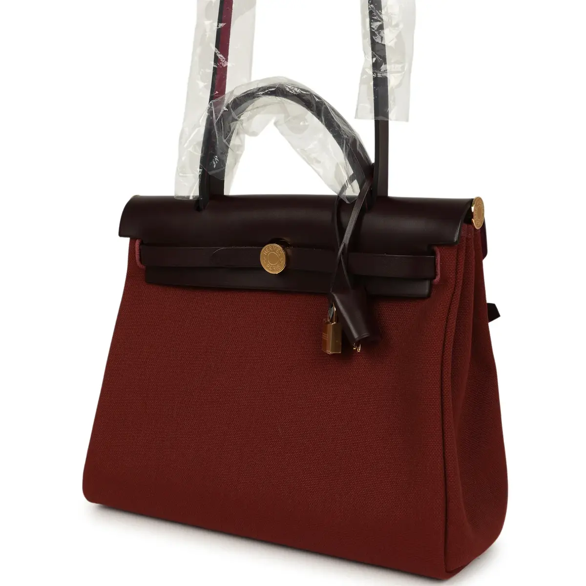 HERMÈS Hermes Herbag Zip 31 PM Rouge H Militaire Canvas, Rouge Sellier Vache Hunter Gold Hardware | Thumbnail 5 HERMÈS Hermes Herbag Zip 31 PM Rouge H Militaire Canvas, Rouge Sellier Vache Hunter Gold Hardware | Thumbnail 5