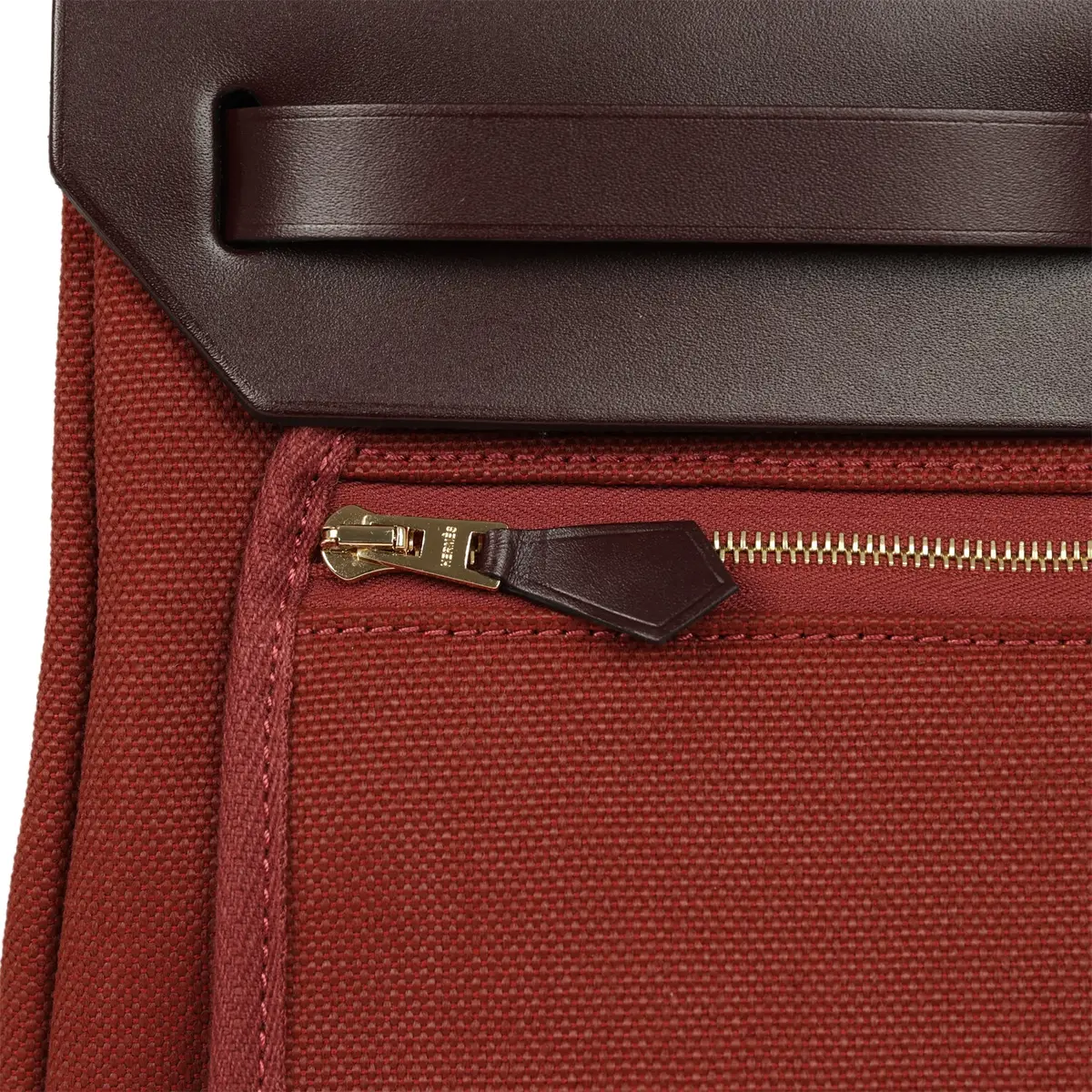 HERMÈS Hermes Herbag Zip 31 PM Rouge H Militaire Canvas, Rouge Sellier Vache Hunter Gold Hardware | Thumbnail 8 HERMÈS Hermes Herbag Zip 31 PM Rouge H Militaire Canvas, Rouge Sellier Vache Hunter Gold Hardware | Thumbnail 8