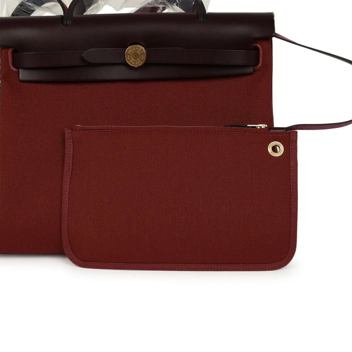 HERMÈS Hermes Herbag Zip 31 PM Rouge H Militaire Canvas, Rouge Sellier Vache Hunter Gold Hardware | Thumbnail 10 HERMÈS Hermes Herbag Zip 31 PM Rouge H Militaire Canvas, Rouge Sellier Vache Hunter Gold Hardware | Thumbnail 10