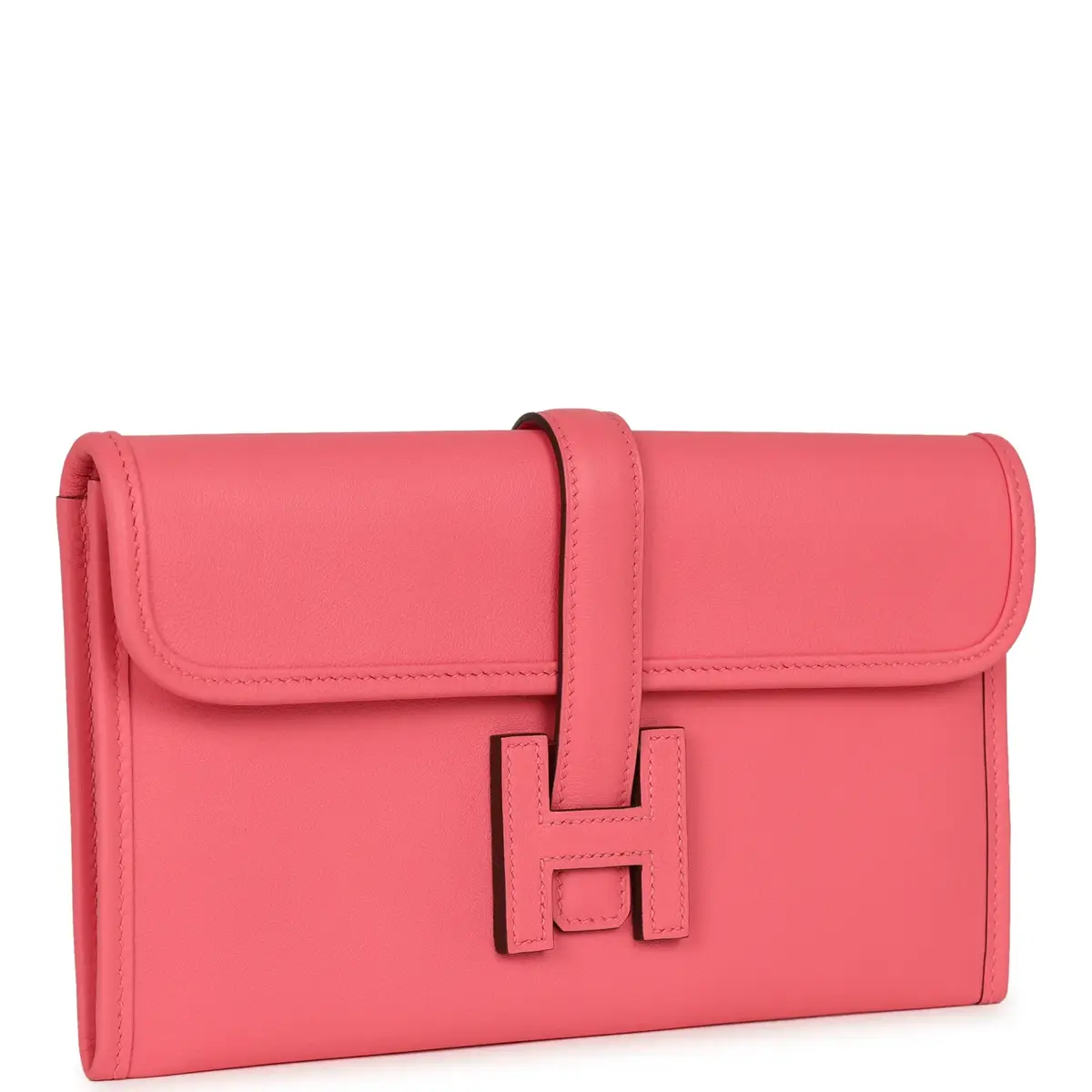HERMÈS Hermes Jige Duo Clutch Rose Azalee Swift Palladium Hardware | Thumbnail 2 HERMÈS Hermes Jige Duo Clutch Rose Azalee Swift Palladium Hardware | Thumbnail 2