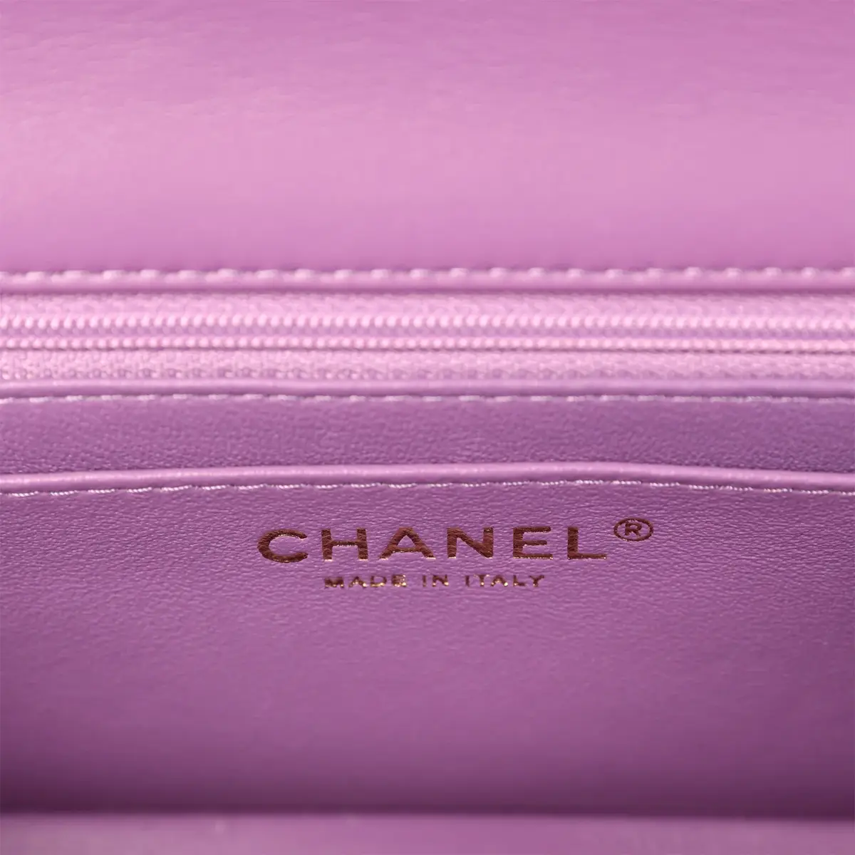 Chanel Pre-owned Chanel Mini Rectangular Flap Bag Purple Lambskin Light Gold Hardware | Thumbnail 9 Chanel Pre-owned Chanel Mini Rectangular Flap Bag Purple Lambskin Light Gold Hardware | Thumbnail 9