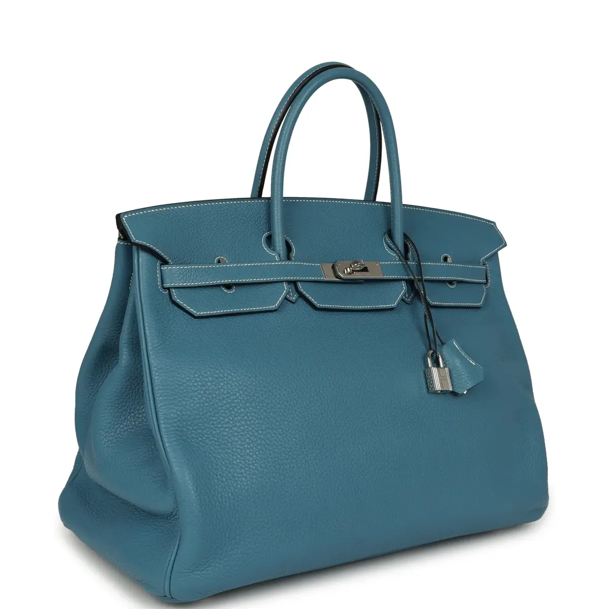HERMÈS Pre-owned Hermes Birkin 40 Blue Jean Togo Palladium Hardware | Thumbnail 2 HERMÈS Pre-owned Hermes Birkin 40 Blue Jean Togo Palladium Hardware | Thumbnail 2