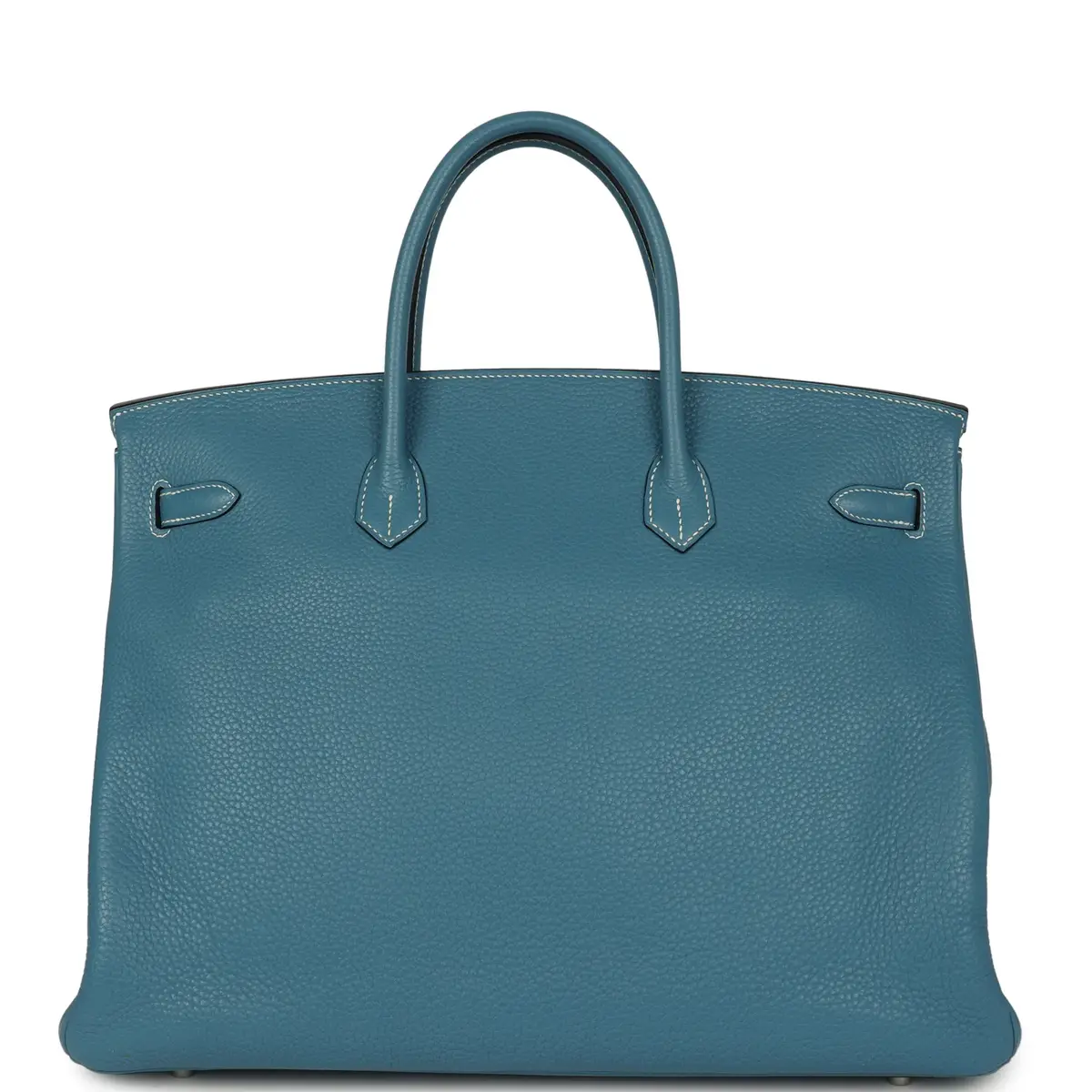 HERMÈS Pre-owned Hermes Birkin 40 Blue Jean Togo Palladium Hardware | Thumbnail 4 HERMÈS Pre-owned Hermes Birkin 40 Blue Jean Togo Palladium Hardware | Thumbnail 4
