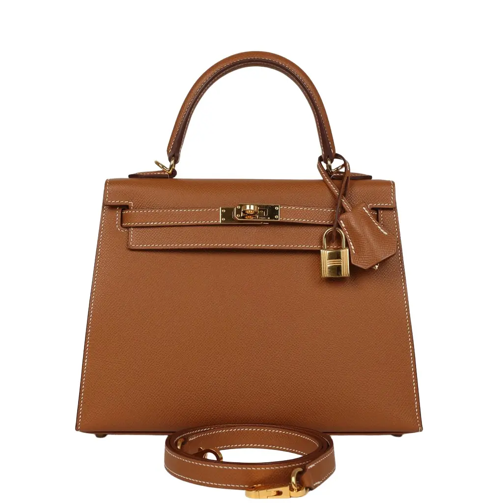 HERMÈS Pre-owned Hermes Kelly Sellier 25 Gold Epsom Gold Hardware