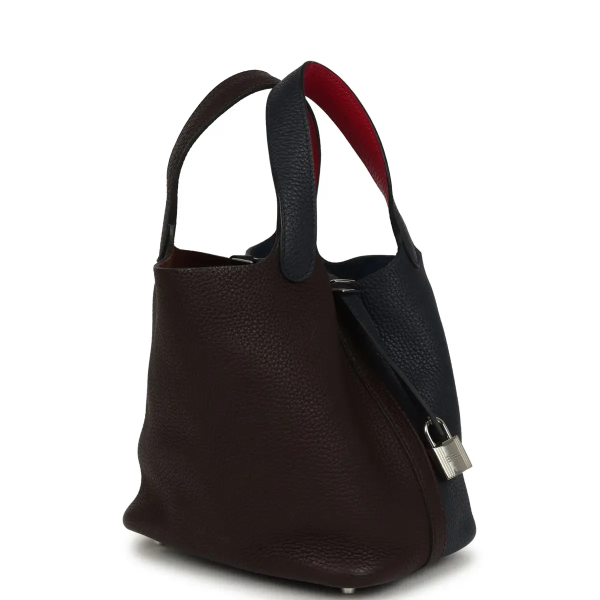 HERMÈS Pre-owned Hermes Picotin 18 Casaque Bleu Nuit, Rouge Sellier, Framboise Clemence Palladium Hardware | Thumbnail 2 HERMÈS Pre-owned Hermes Picotin 18 Casaque Bleu Nuit, Rouge Sellier, Framboise Clemence Palladium Hardware | Thumbnail 2