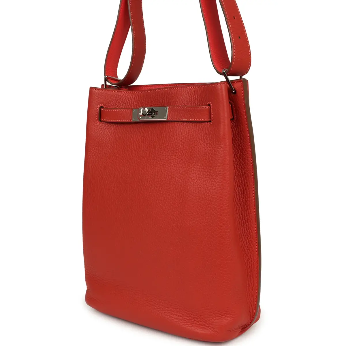 HERMÈS Pre-owned Hermes So Kelly 22 Sanguine, Rose Jaipur Eclat Clemence Palladium Hardware | Thumbnail 5