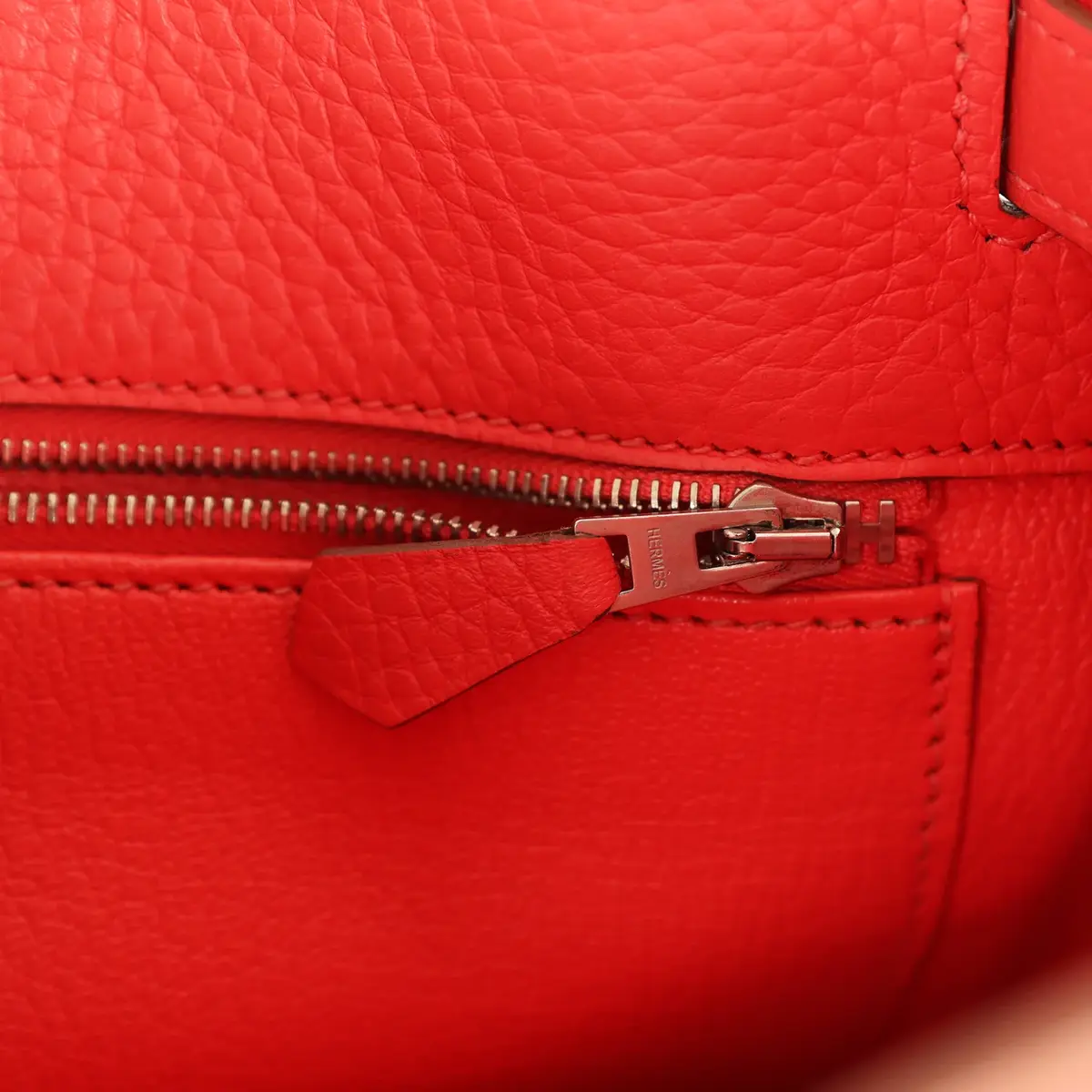 HERMÈS Pre-owned Hermes So Kelly 22 Sanguine, Rose Jaipur Eclat Clemence Palladium Hardware | Thumbnail 10