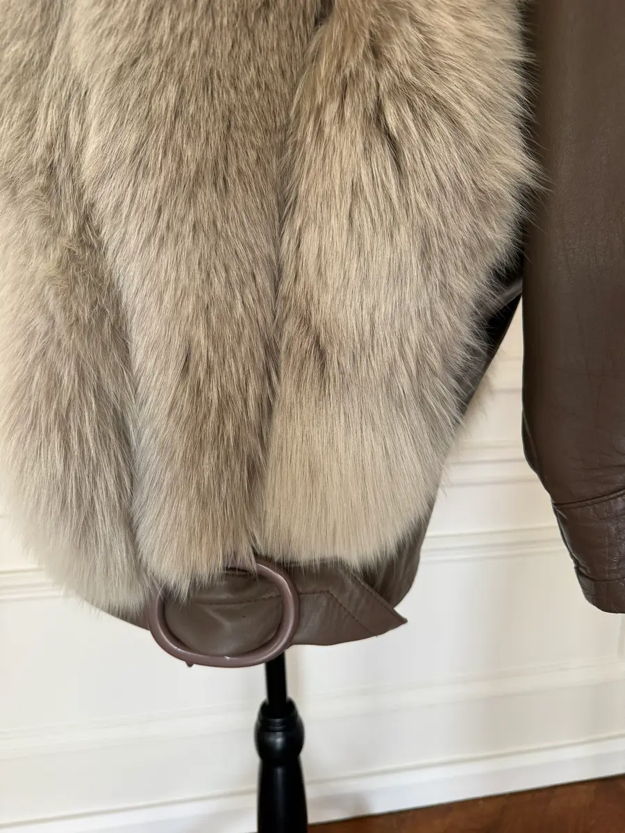 Jen Wonders Studio Leather and Silver Fox Jacket | Thumbnail 5
