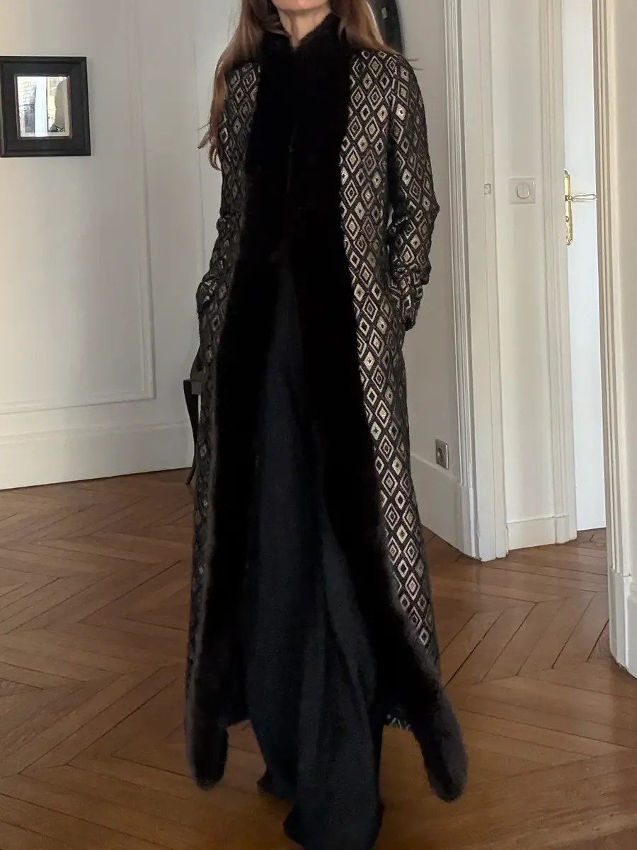 Jen Wonders Studio Long Brocade Coat | Thumbnail 2 Jen Wonders Studio Long Brocade Coat | Thumbnail 2