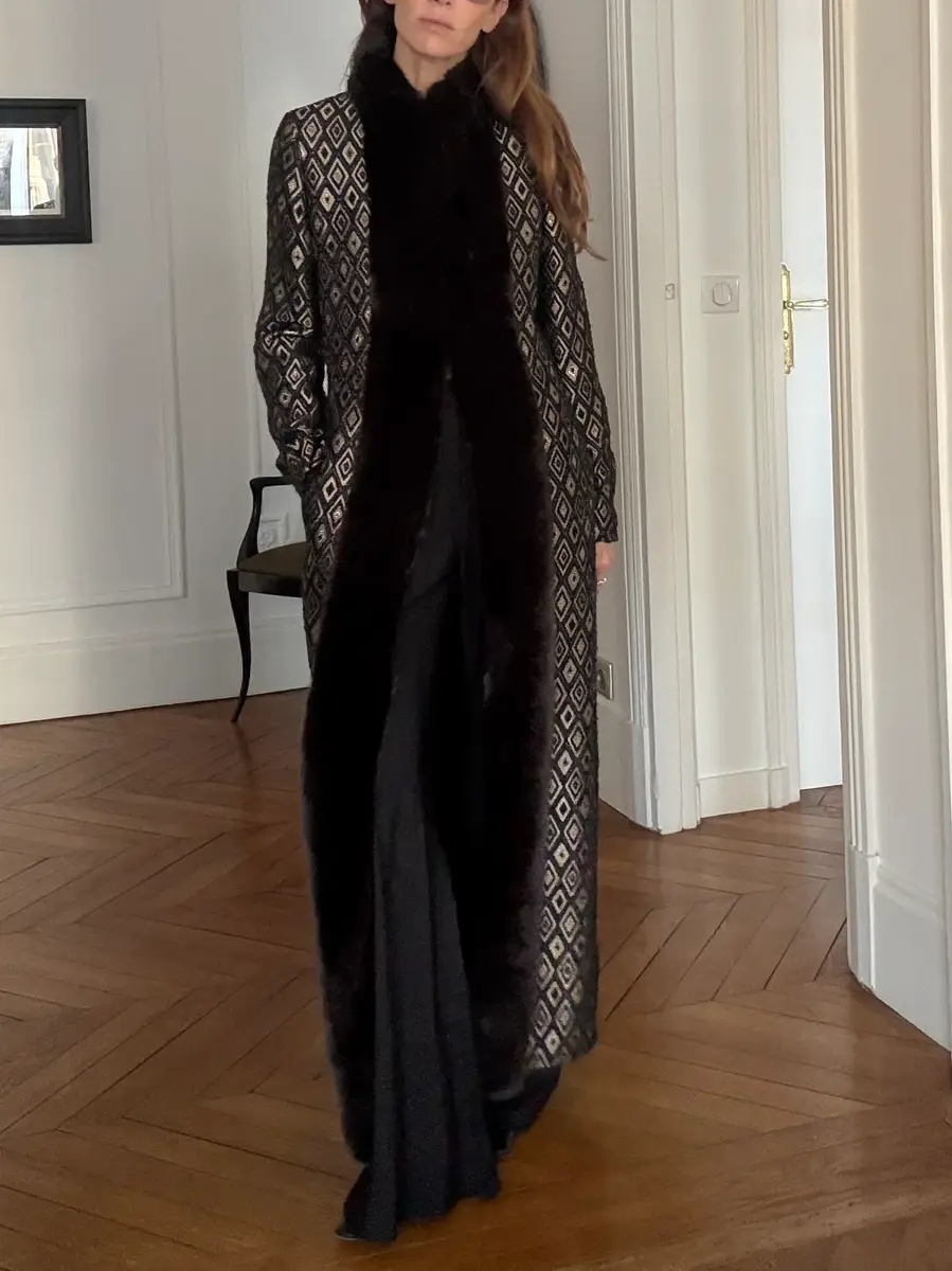 Jen Wonders Studio Long Brocade Coat | Thumbnail 3 Jen Wonders Studio Long Brocade Coat | Thumbnail 3