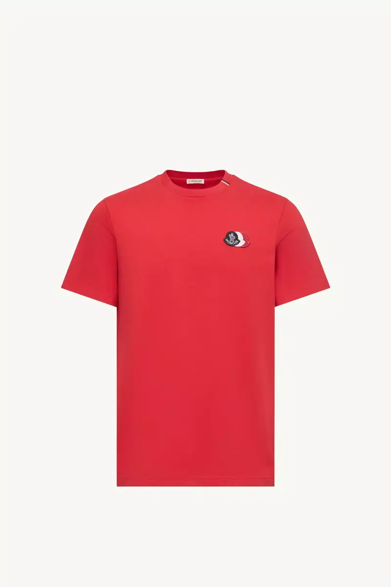 Moncler Embroidered Tricolor Logo Cotton T-shirt | Thumbnail 2 Moncler Embroidered Tricolor Logo Cotton T-shirt | Thumbnail 2