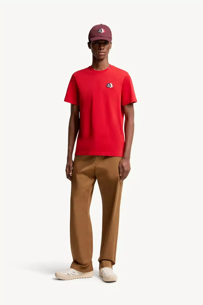 Moncler Embroidered Tricolor Logo Cotton T-shirt | Thumbnail 3 Moncler Embroidered Tricolor Logo Cotton T-shirt | Thumbnail 3
