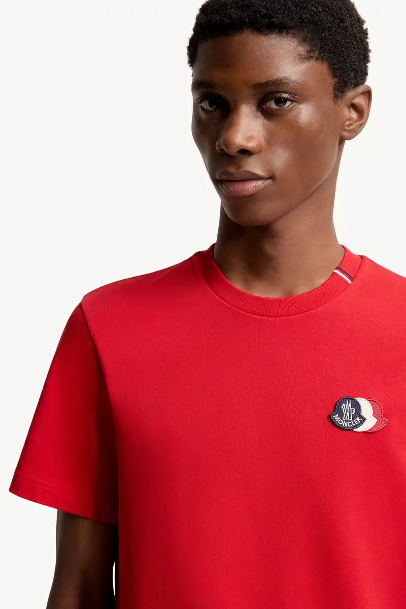 Moncler Embroidered Tricolor Logo Cotton T-shirt | Thumbnail 7 Moncler Embroidered Tricolor Logo Cotton T-shirt | Thumbnail 7