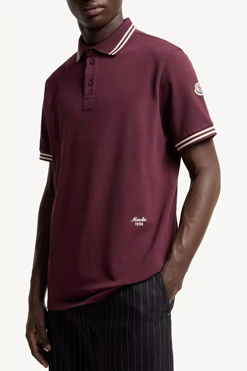 Moncler Striped Trim Cotton Piquet Polo Shirt | Thumbnail 7 Moncler Striped Trim Cotton Piquet Polo Shirt | Thumbnail 7