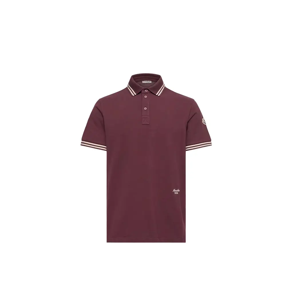 Striped Trim Cotton Piquet Polo Shirt Striped Trim Cotton Piquet Polo Shirt