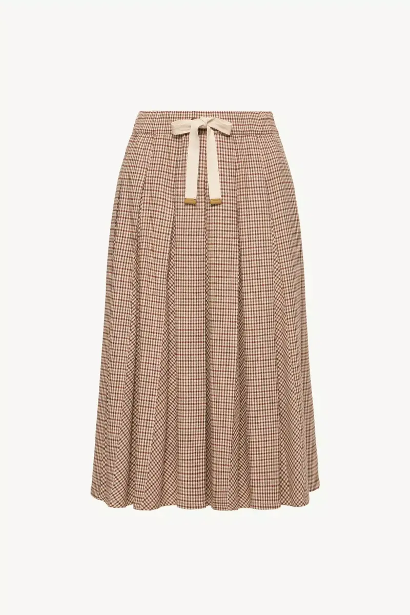 Moncler Microcheck Midi Wool Skirt | Thumbnail 2 Moncler Microcheck Midi Wool Skirt | Thumbnail 2