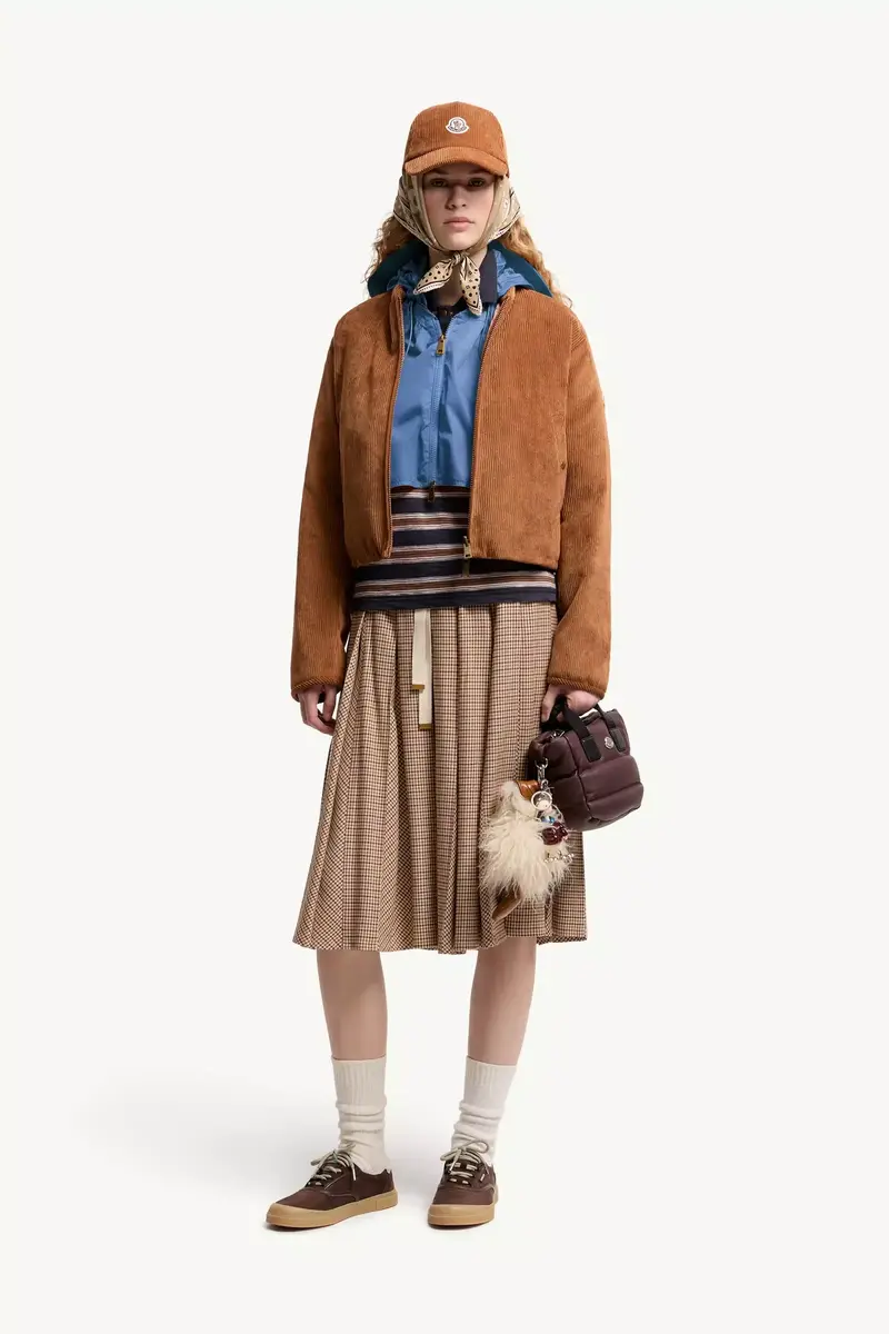 Moncler Microcheck Midi Wool Skirt | Thumbnail 3 Moncler Microcheck Midi Wool Skirt | Thumbnail 3