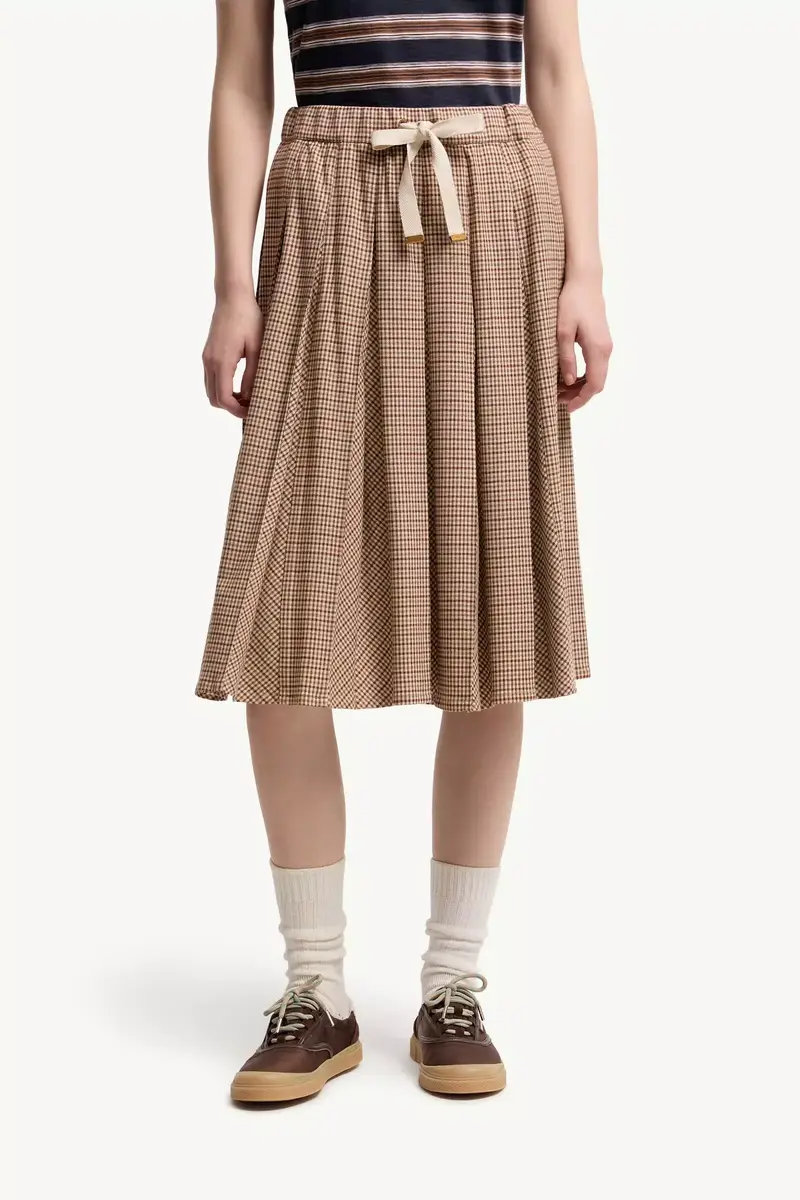 Moncler Microcheck Midi Wool Skirt | Thumbnail 5 Moncler Microcheck Midi Wool Skirt | Thumbnail 5