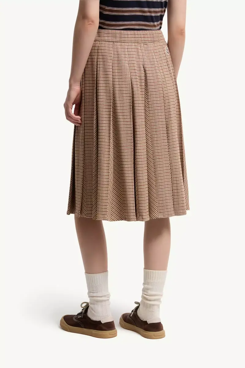 Moncler Microcheck Midi Wool Skirt | Thumbnail 6 Moncler Microcheck Midi Wool Skirt | Thumbnail 6