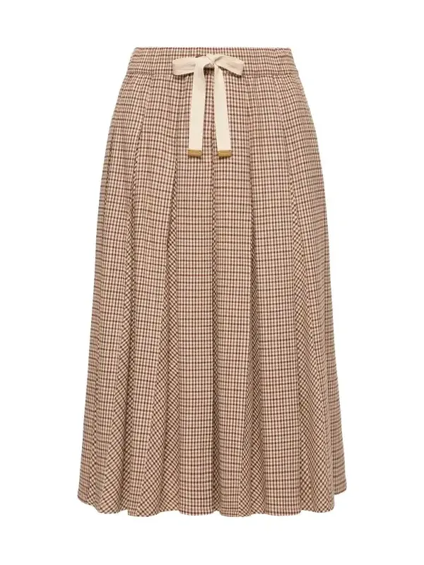 Microcheck Midi Wool Skirt Microcheck Midi Wool Skirt