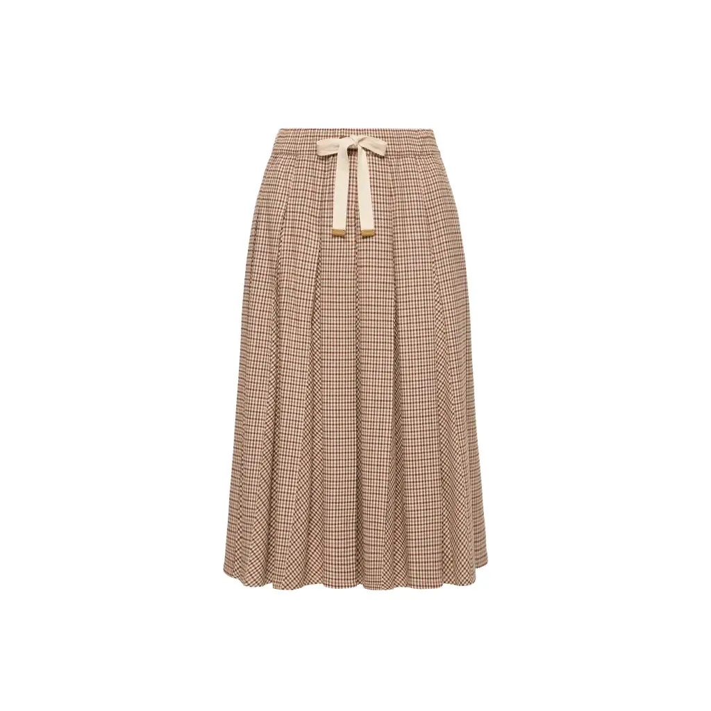 Microcheck Midi Wool Skirt Microcheck Midi Wool Skirt