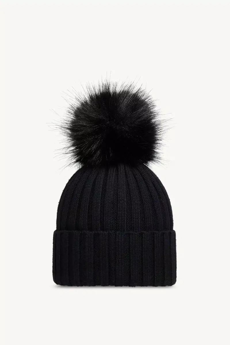 Moncler Wool Beanie With Pom Pom | Thumbnail 5 Moncler Wool Beanie With Pom Pom | Thumbnail 5