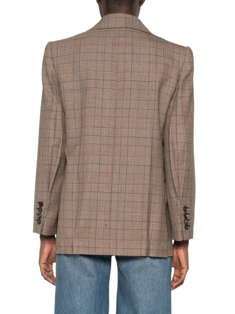 Chloé Check Wool Double-Breasted Tailored Jacket | Thumbnail 4 Chloé Check Wool Double-Breasted Tailored Jacket | Thumbnail 4