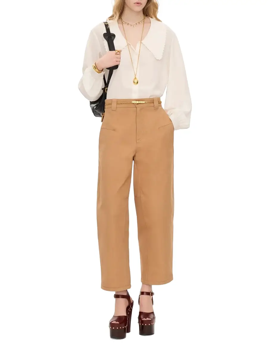 Chloé Cotton Canvas Barrel Pants | Thumbnail 2 Chloé Cotton Canvas Barrel Pants | Thumbnail 2