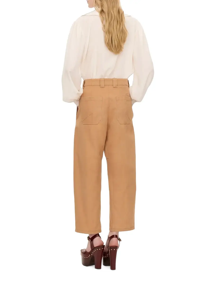 Chloé Cotton Canvas Barrel Pants | Thumbnail 3 Chloé Cotton Canvas Barrel Pants | Thumbnail 3