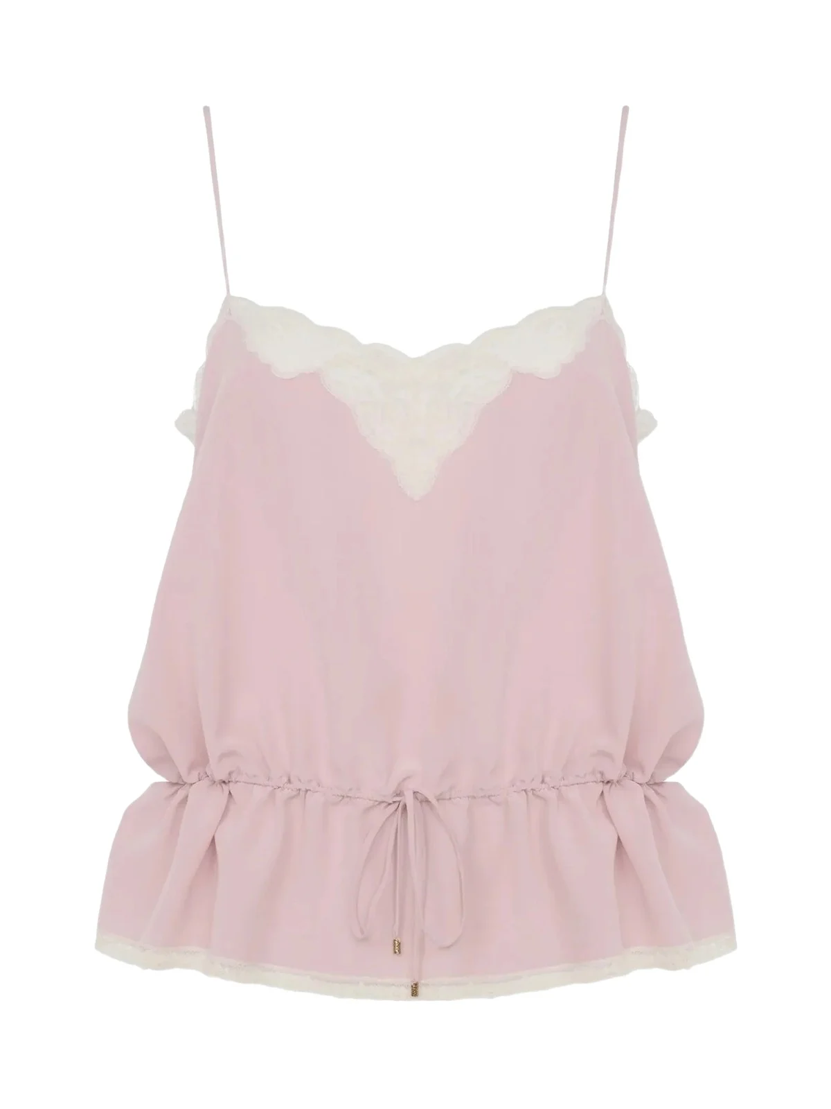 Crêpe de Chine and Lace Camisole Top