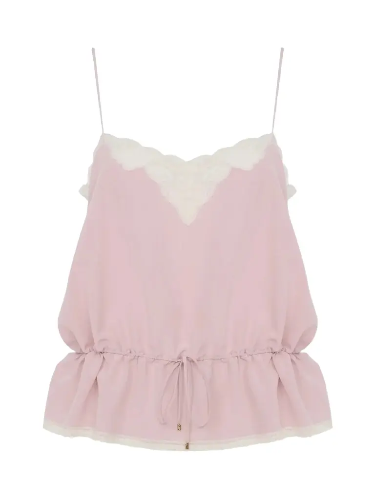 Crêpe de Chine and Lace Camisole Top Crêpe de Chine and Lace Camisole Top