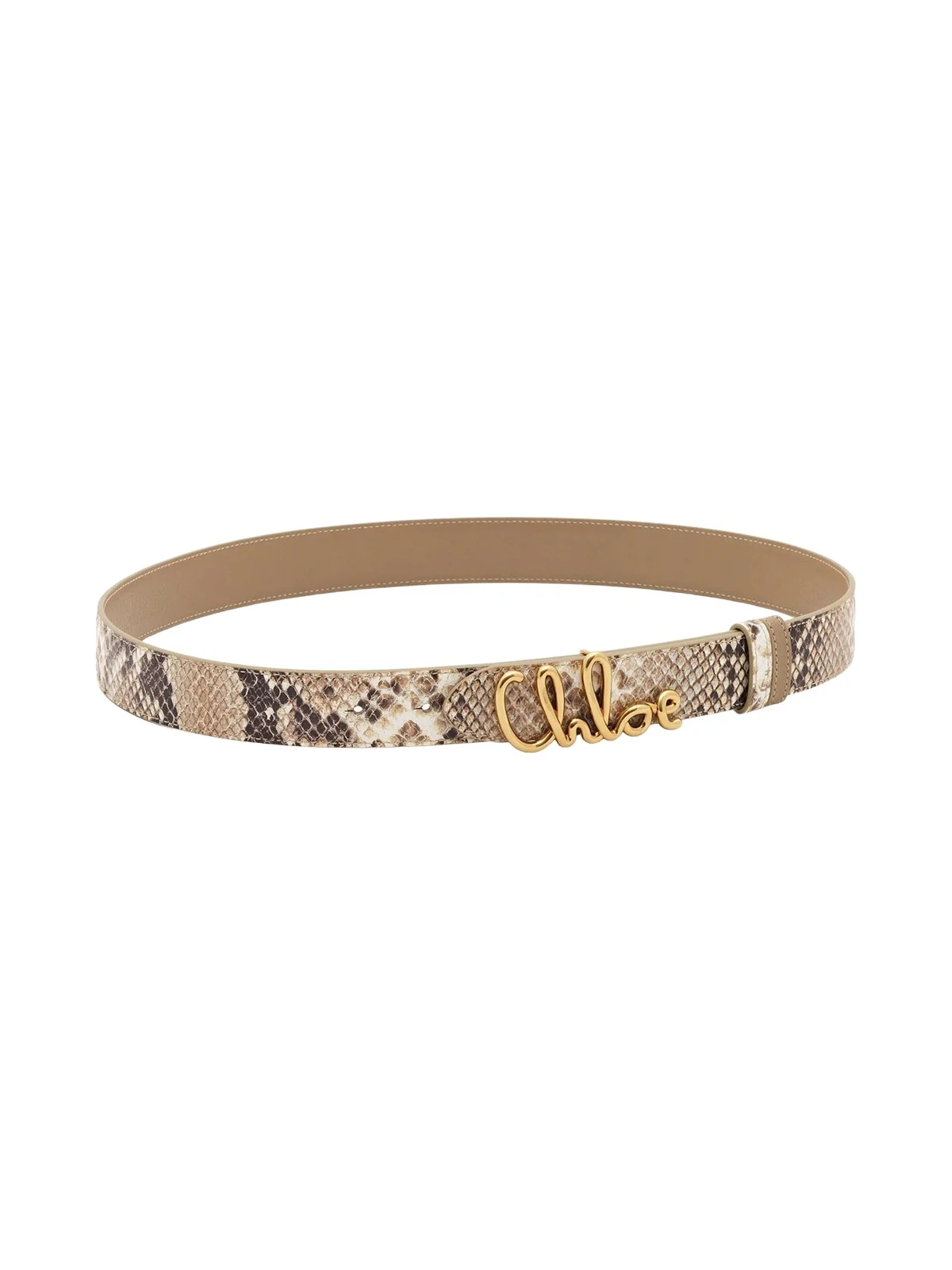 Chloé Python-Embossed Chloé Iconic Leather Belt