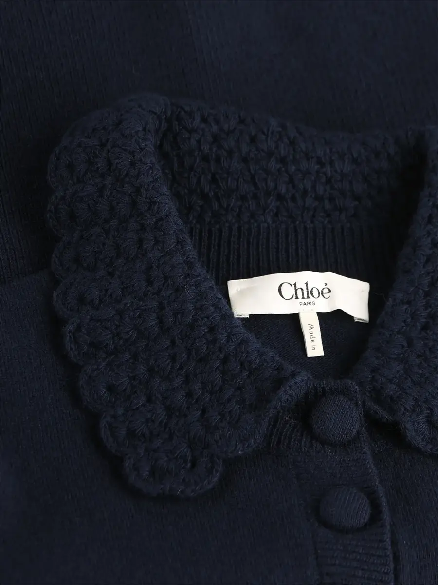 Chloé Wool Fitted Logo Cardigan | Thumbnail 4 Chloé Wool Fitted Logo Cardigan | Thumbnail 4