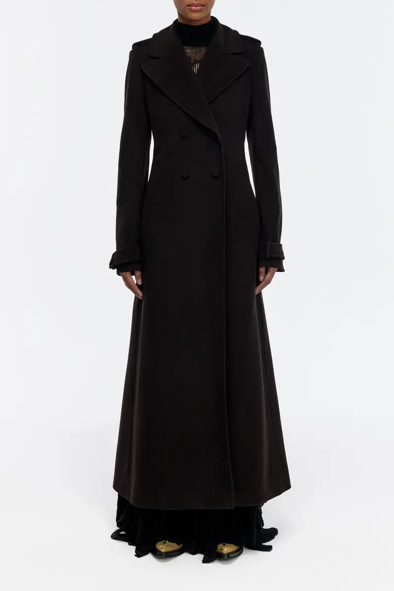 Gabriela Hearst Houstt Trench Coat in Chocolate Cashmere Corduroy | Thumbnail 3