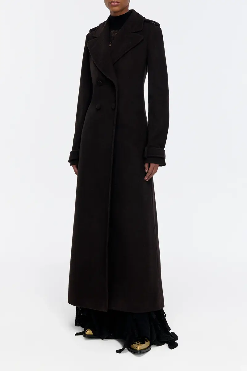 Gabriela Hearst Houstt Trench Coat in Chocolate Cashmere Corduroy | Thumbnail 4