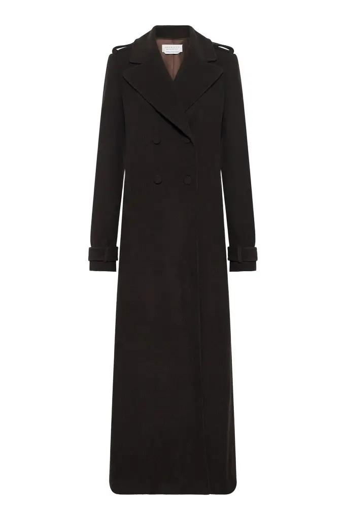 Houstt Trench Coat in Chocolate Cashmere Corduroy Houstt Trench Coat in Chocolate Cashmere Corduroy