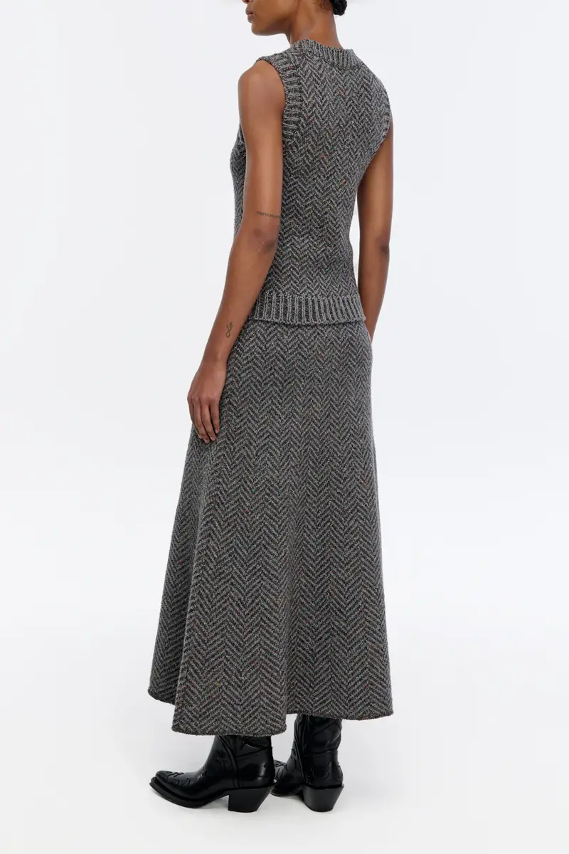 Gabriela Hearst Cresset Knit Vest in Charcoal Multi Cashmere Herringbone | Thumbnail 4 Gabriela Hearst Cresset Knit Vest in Charcoal Multi Cashmere Herringbone | Thumbnail 4