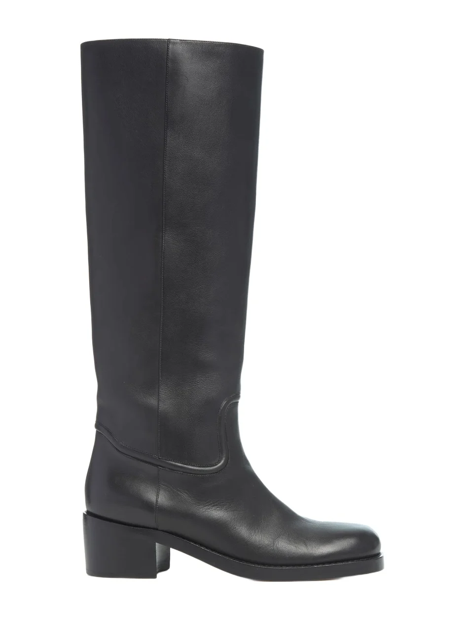 Gabriela Hearst Marion Tall Boot in Black Leather