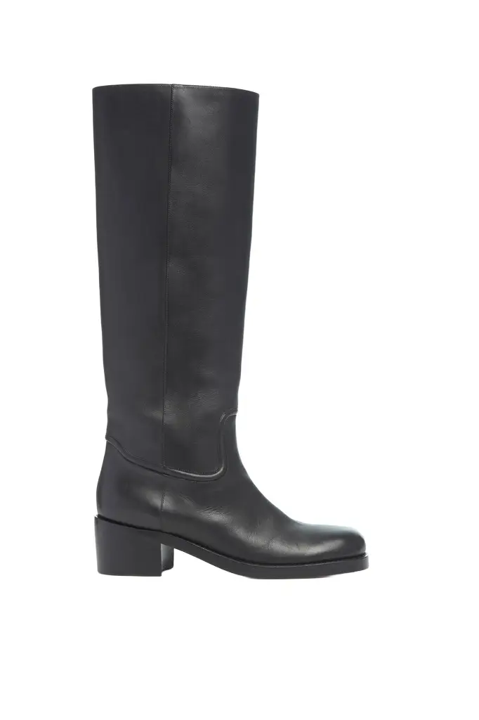 Gabriela Hearst Marion Tall Boot in Black Leather