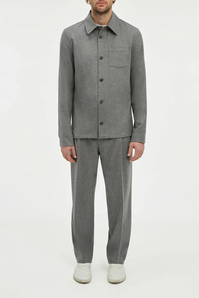 Gabriela Hearst Arthur Pleated Pant in Smoke Wool Cashmere Flannel | Thumbnail 3 Gabriela Hearst Arthur Pleated Pant in Smoke Wool Cashmere Flannel | Thumbnail 3