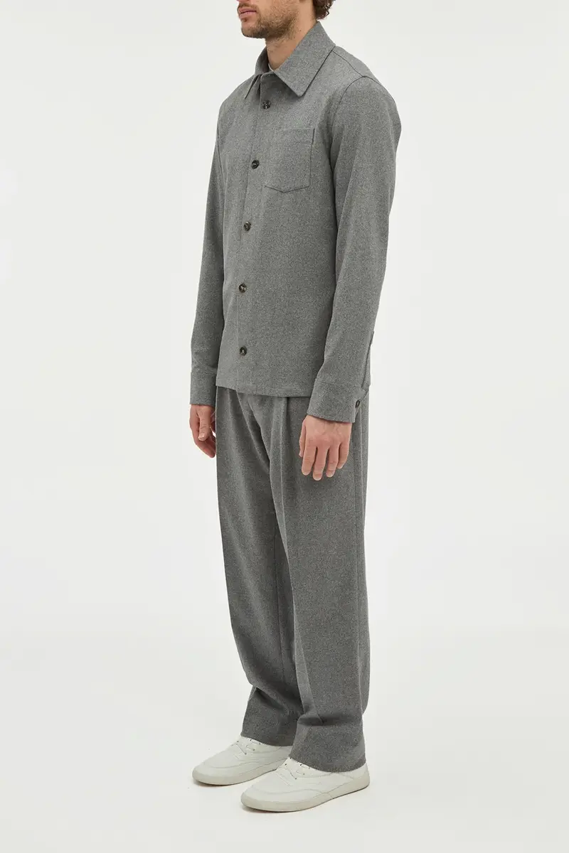 Gabriela Hearst Arthur Pleated Pant in Smoke Wool Cashmere Flannel | Thumbnail 4 Gabriela Hearst Arthur Pleated Pant in Smoke Wool Cashmere Flannel | Thumbnail 4