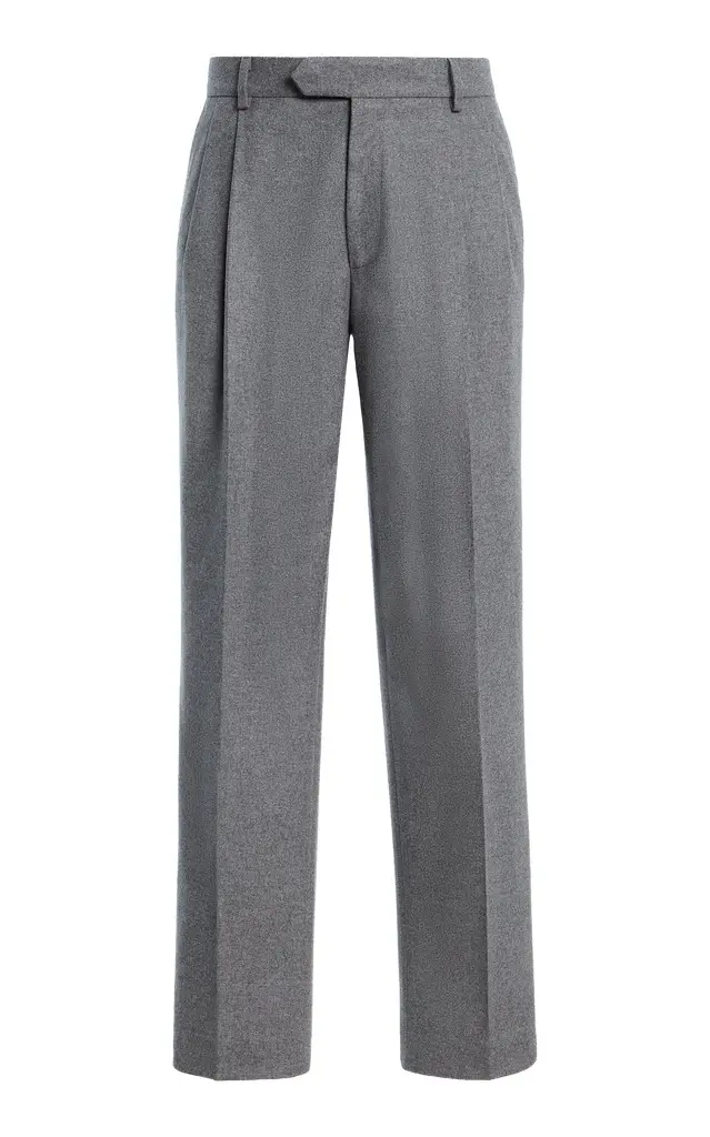 Arthur Pleated Pant in Smoke Wool Cashmere Flannel Arthur Pleated Pant in Smoke Wool Cashmere Flannel