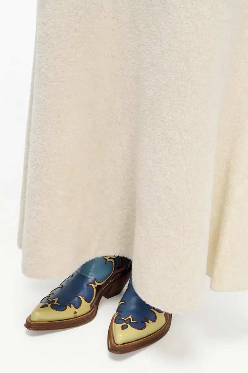 Gabriela Hearst Hand Painted Capitana Cowboy Boot in Cognac, Blue & Gold Leather | Thumbnail 2 Gabriela Hearst Hand Painted Capitana Cowboy Boot in Cognac, Blue & Gold Leather | Thumbnail 2
