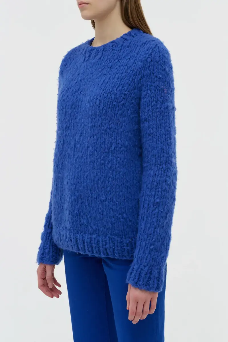 Gabriela Hearst Lawrence Knit Sweater in Cobalt Welfat Cashmere | Thumbnail 3